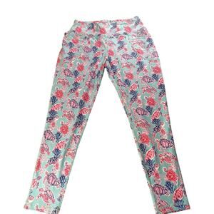 Simply Southern Collection Saltydance Legging Pink Aqua Sea Turtle NWT New L